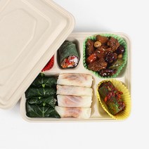 더팩컴퍼니 펄프5칸 크라프트 돈까스 도시락 200개, 1박스