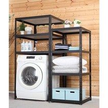 슈랙엣홈 세탁기 건조기 펜트리 베란다 튼튼한 무볼트랙 철제선반 조립식앵글, 화이트앵글+양면합판, 1800x2단 책상/세탁기, 800x500