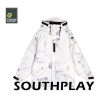 SOUTHPLAY 기본베이직 나침반화이트 사우스플레이 보드복 야상자켓패딩 겨울야상패딩 항공자켓 단체복 항공점퍼 큰옷 빅사이즈