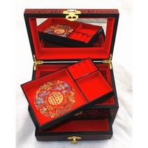 붉은 함포장 결혼 현금예단함 예단봉투 현금예단 혼례 봉채비 함 약혼 결혼 칠기 상자, G