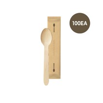 [녹차원] FSC 우드스푼 개별포장 (1poly 100pc), 단품