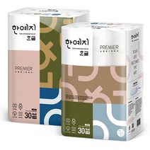 한예지 한글 프리미어 3겹 천연펄프 롤화장지 27m, 30롤, 2개