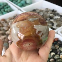 투명 유리 수정구슬 오션 재스퍼 석영 구 크리스탈 광택 볼 레이키 치유 천연 석재 및 미네랄 홈 인테리어 판매 1 피스, [01] 50-60mm