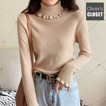 올리비에스클로젯 와플 프릴넥 폴라 니트 O2012KN606D