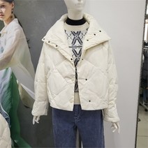 에이비에프지 Abfz DP01 하이넥 오버핏 다운 크롭 패딩 AFW4HD01K (9125680)