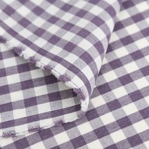 진흥 텍스타일 순면 선염 Dusty 체크 원단 Series 1 yard 기준, 바이올렛