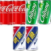마셔몰 코카콜라190ml(15캔)+칠성사이다190ml(15캔)+맥콜190ml(30캔) 총60캔, 190ml