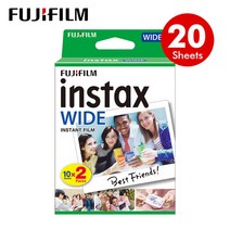 fujifilm instax 와이드 필름 인스턴트 화이트 엣지 for fuji 카메라 100 200 210 300 500af lomography wide link wide, 화이트 에지 20매