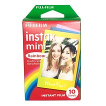 폴라로이드 필름 mini7s/9/25/70/90/7c/8/11 후지필름 인스탁스 즉석카메라 미니에보 미니샷2필름 고필름 미니 코닥 사진인화기 스퀘, 단일사이즈, 무지개 인화지 10매