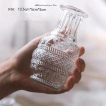 글라스데코 도안 크리스마스 썬데코간단한 투명 유리 작은 꽃병 북유럽 장식 거실 꽃 홈, 08 H