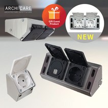 쿠스코 코너 주방콘센트 싱크대 책상 매립 빌트인 노출 매입 USB 콘센트 모음, 케이블타이/3EA, H_엣지 코너 2구/다크그레이_BCC-20DG