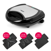 크루거 3in1 와플메이커 붕어빵 샌드위치 와플 기계 와플판 크로플 만들기, KR-WM733B