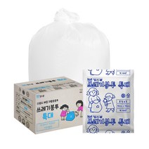 킹스봉 재활용 쓰레기 비닐봉투 배접 분리수거 대용량 봉지 (백색) 1box, 100L