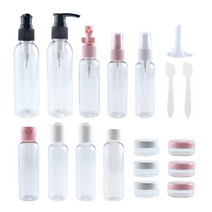 제로 트래블 여행용 화장품 공병 15p+미니깔대기+지퍼백+네임택 세트, 혼합색상, 1세트