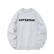 COVERNAT 커버낫 부클 쿠퍼 로고 기모 맨투맨 헤더 그레이 부클 쿠퍼 로고 맨투맨 그레이