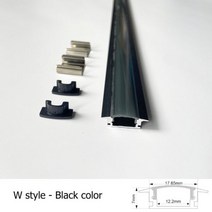 실버 블랙 2-35 개 묶음 LED 알루미늄 프로파일 0 5 m pcs U V W 모양 5050 2835 3528 스트립 바 채널 화이트 커버, 04-Black W, 15-8Pcs