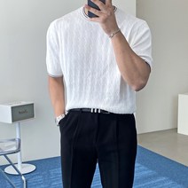 카오 썸머 케이블 루즈핏 반팔니트