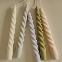 [바보사랑] 트위스트 테이퍼 캔들 촛대캔들 꽈배기 캔들, 옵션선택, 색상:피치아이보리