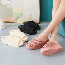 펀칭 키높이 통굽 쿠션 뮬 슬리퍼 샌들 젤리슈즈