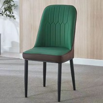 북유럽식 의자 모던 미니멀 홈 등받이 호텔 레스토랑 네일아트 컴포트 마작 가죽 철제 경제, 짙은 녹색 갈색 등 - 순수한 검정색 다리