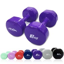 프로모릭스 레인보우 컬러 아령, 8kg, 2개