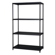 아이리스 오야마 랙 메탈 랙 펀칭 4 단 블랙 방 녹 가공 폭 91 × 깊이 46 × 높이 151cm 폴 직경 25mm 스틸 랙 녹에 강한 본체 CMR-P9015J