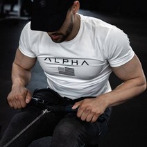 브랜드없음 남성용 반팔 티셔츠 머슬티 근육반팔티 머슬핏