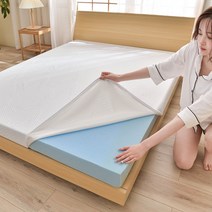 화이트 3cm 스펀지 젤 메모리 매트리스 니트 원단 소프트 스폰지 매트, E. 화이트 120x200x3cm_단품