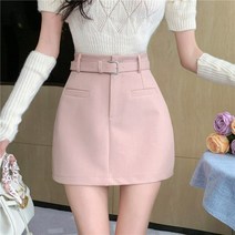 바스락스커트 여성 여름 프랑스 스타일 정장 스커트 서양식 올 매치 A 라인 스커트 핑크 짧은 치마 슬리밍 힙 스커트