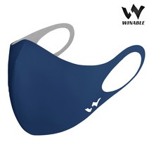 윈어블 항균 구리사 빨아쓰는 귀 안아픈 먼지차단 KF-AD 헬스장 운동용 헬스 러닝 축구 골프 마스크, 윈어블 스포츠 마스크 네이비