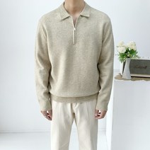 남자 클래식 반집업 핫찌 소프트 캐시미어 니트 카라 티셔츠7color