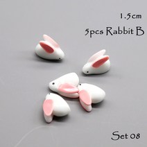 미니 병아리 토끼 암소 양 동물 마이크로 요정 정원 미니어처/테라리움/다육 장식 장식품 DIY 액세서리 5 개, 08 set08 rabbit b