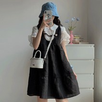 키작녀임부복 빅사이즈 캐쥬얼 원피스 여름 반팔 투피스 키작맘 임부복 디라인 만삭 임산부 옷