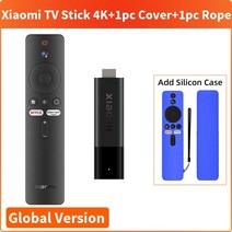 MI TV샤오미 미 TV 스틱 4K 글로벌 버전 안드로이드 11 쿼드 코어 2GB RAM 8GB 블루투스 5.0 넷플릭스, 03 Add Blue Cover_04 EU Plug