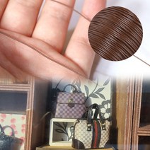 미니를사랑하는사람들 미니어쳐 만들기 DIY 명품 가방 부자재 오링 가죽끈 원단 체인 비즈, 4-2 스트링끈(다크브라운)