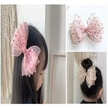 [라엘이네 가게] 여아 공주 도트 땡땡이 리본 집게핀 유아 머리핀 아기머리핀