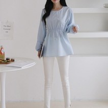 [디자이어로즈 핏] 여성 봄 허리리본 셔링 블라우스 DT0250