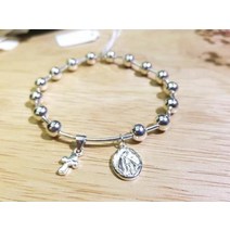 자체제작 상품 925 silver 은볼&은파이프 믹스 묵주팔찌