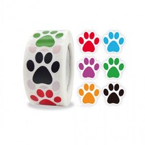 6색 강아지 발자국 스티커[608] 대용량 500pcs 다꾸스티커 답례품, 단품