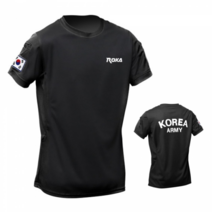 아미캠프 쿨론 ROKA 블랙디지털 군인 반팔 티셔츠 밀리터리 기능성 티