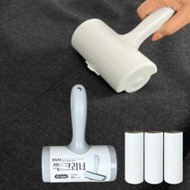 간편한 이지컷 세워서보관 돌돌이 클리너 롤 테이프 찍찍이 고양이 강아지 털 먼지 침구 바닥 소파 카페트, 리필16cm 3개입