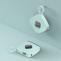 리아 휴대용 미니 열쇠고리 아이폰 안드로이드 라이트닝 Type-C 휴대폰 키링 보조배터리, 민트