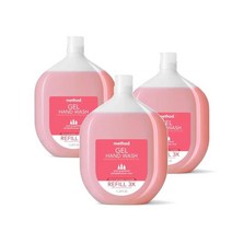 메소드 핸드워시리필 손세정제리필 젤 핸드솝 액체비누 리필 34oz 핑크 자몽 1L METHOD Gel Hand Soap Refill Pink Grapefruit, 3개