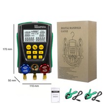 메니폴드 진공 압력 게이지 측정 에어컨 냉동 매니 폴드 디지털 HVAC 테스터 온도 클립 2 개 포함, [01] with 2pcs clips, 01 with 2pcs clips