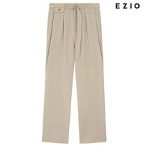 이지오 Belted Pocket Wide Pants - Beige