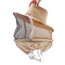 양봉가 안티 벌 모자 벌집 카우보이 모기 곤충 그물 베일 머리 얼굴 수호자 장비, 01 Beekeeper hat