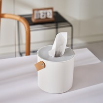 리빙공감 모던 화이트 휴지 케이스, 원형, 1개