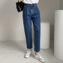 마이시즌 여성용 파인더 핀턱 반배기 청바지