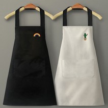 카페 바리스타 주방 방수 앞치마 공방 h형 미용 예쁜 빅사이즈 요들 중식 찍찌기 원피스, R59007B(블랙