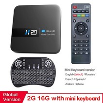 HONGTOP-H20 스마트 안드로이드 TV 박스 안드로이드 10.0 2GB 16GB 4K HD 음성 어시스턴트 TV 박스 안드로이드 3D 플레이 스토어 TV 박스, [03] 영국 플매트 카펫 러그, [02] 16G Keyboard
